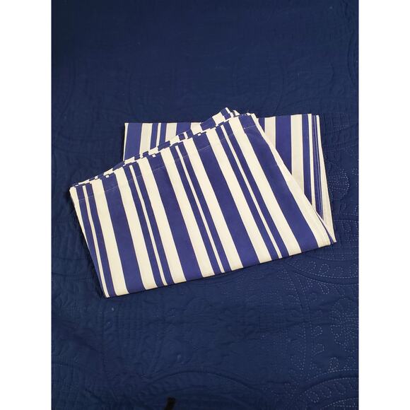 Vintage Blue Striped Twin Flat Sheet 97 x 64 Percale No-Iron Navy Blue White USA - Picture 2 of 8